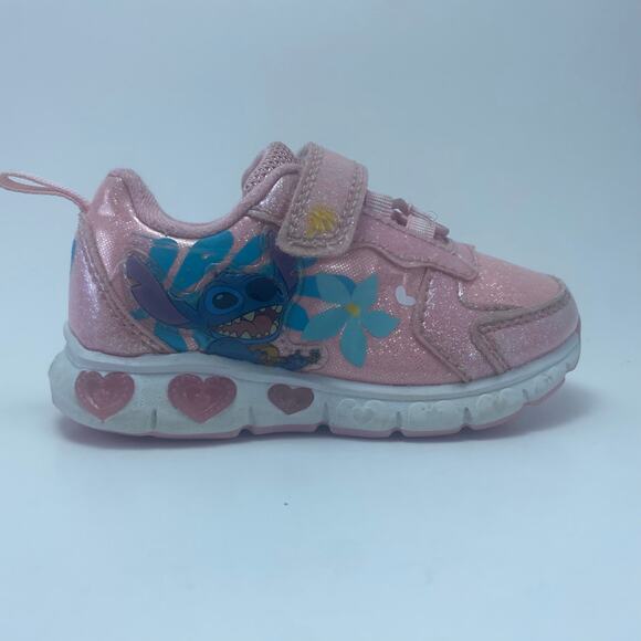 DISNEY STITCH Pink Light Up Toddler Shoes Size 6C - Picture 3 of 12